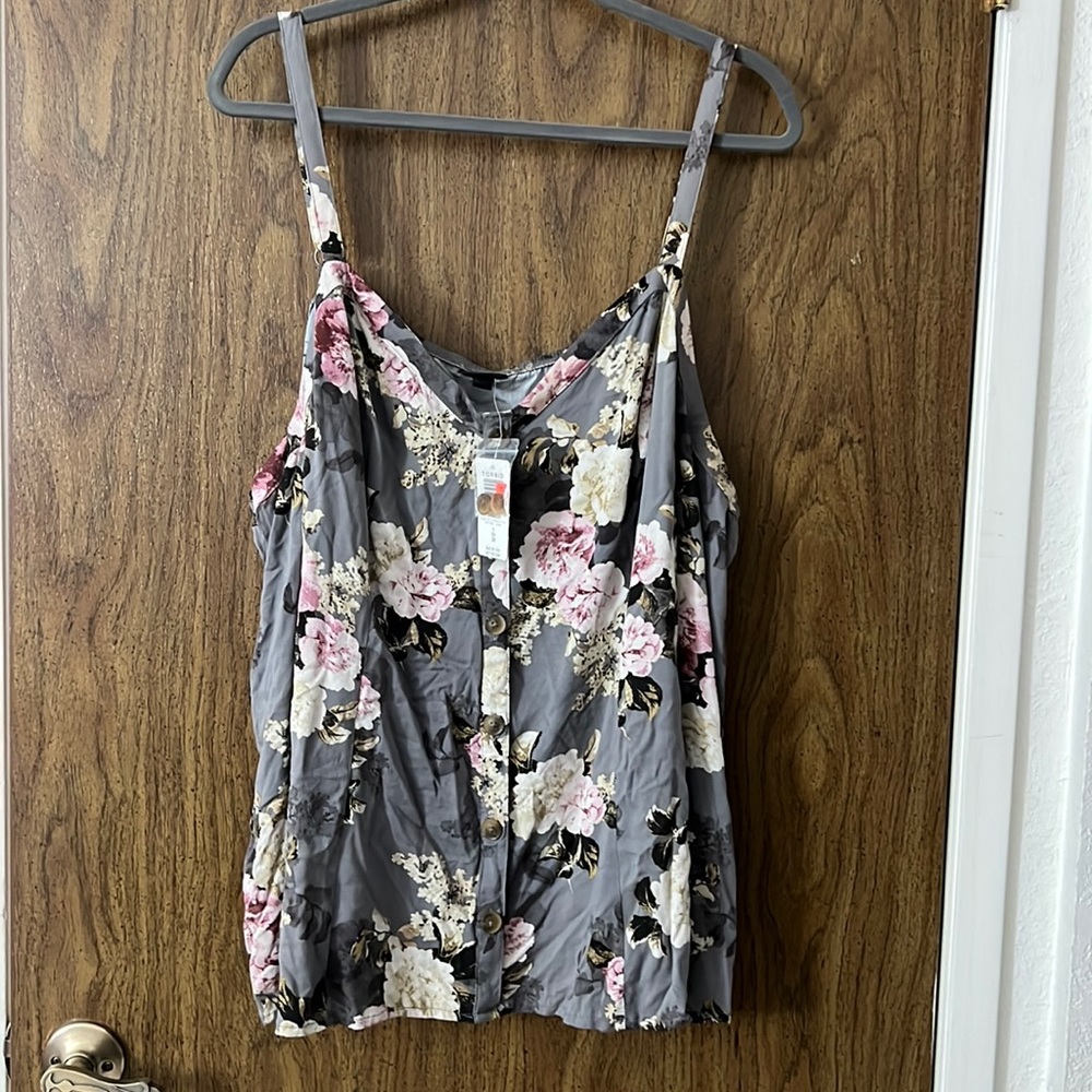 Gray Floral Camisole